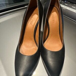 Coach Black Leather Heels